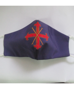 MASCHERINA SACRO MILITARE ORDINE COSTANTINIANO  SFONDO VIOLA MASCHERINE