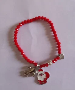 BRACCIALE NATALIZIO CON CIONDOLI BABBO NATALE GIGLIO BORBONICO TIPO ARGENTO