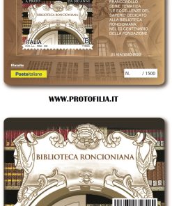 TESSERA FILATELICA ITALIA 2022 NUOVA “BIBLIOTECA RONCIONIANA” € 4,00
