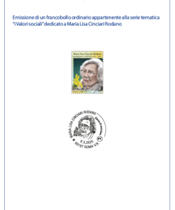 BOLLETTINO ILLUSTRATIVO ITALIA 2025 nuovo ” MARIA LISA CINCIARI RODANO ” €12,00