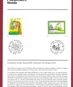 BOLLETTINO ILLUSTRATIVO ITALIA 2016 nuovo ” EUROPA 2016 – Albero e Città ” €6,00