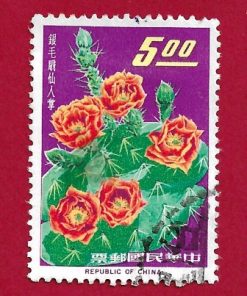 francobollo TAIWAN 1964 YT 458 usato  ” cactus di Taiwan ” €0.80