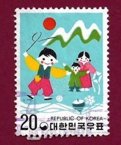 Francobollo COREA del SUD 1975 YT 887 usato ” capodanno cinese – anno del drago ” €0,20