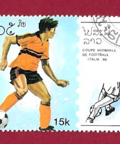 FRANCOBOLLI LAOS 1989 yt 898 usato ” Campionato Mondiale di Calcio – ITALIA ’90 ” €0,20