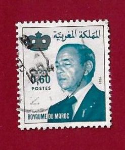 FRANCOBOLLO MAROCCO  1982 YT 913 ” Re Hassan II ”  € 0.20 usato