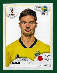 FIGURINE PANINI ORIGINALE Campionato del Mondo RUSSIA 2018 SVEZIA M. Lustig N.475  €0.35
